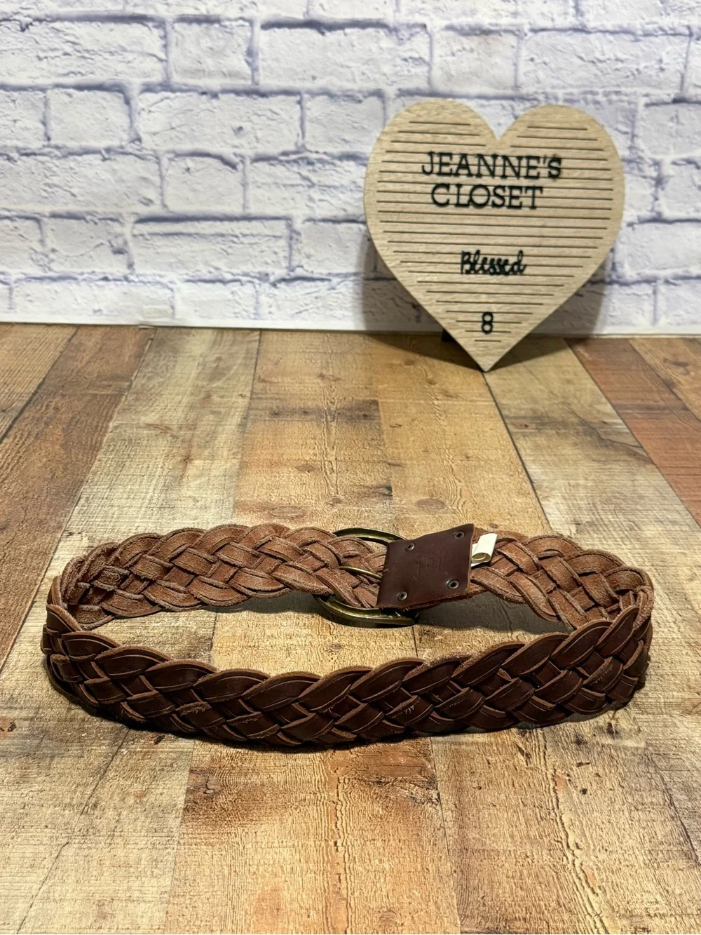 WOMEN'S ABERCROMBIE & FITCH BROWN GENUINE LEATHER BRAIDED BELT SIZE XS/S  Pre ow